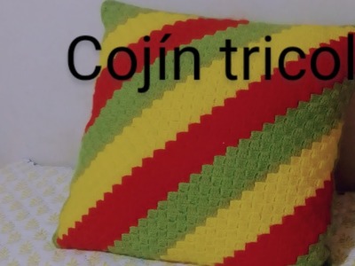 Linda funda de cojín  tricolor ????????????