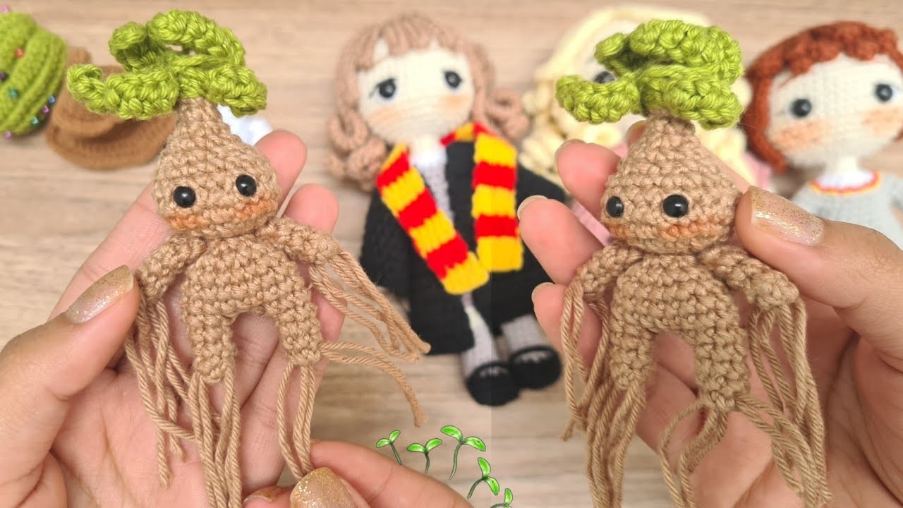 Planta mandrágora Amigurumi| Harry Potter