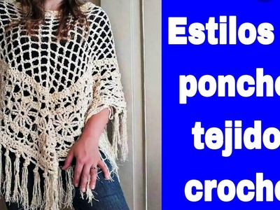 Ponchos tejidos a crochet para mujer moda 2022
