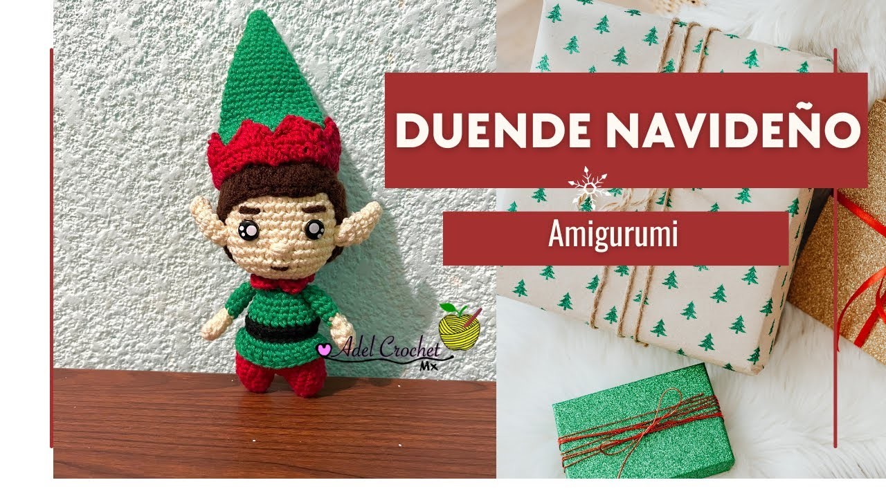 Teje muchos llaveros para esta navidad. Duende navideño amigurumi