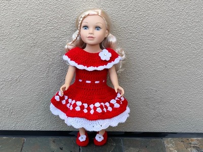 Vestido a crochet para muñeca de 18” American Girl crochet dress AG doll