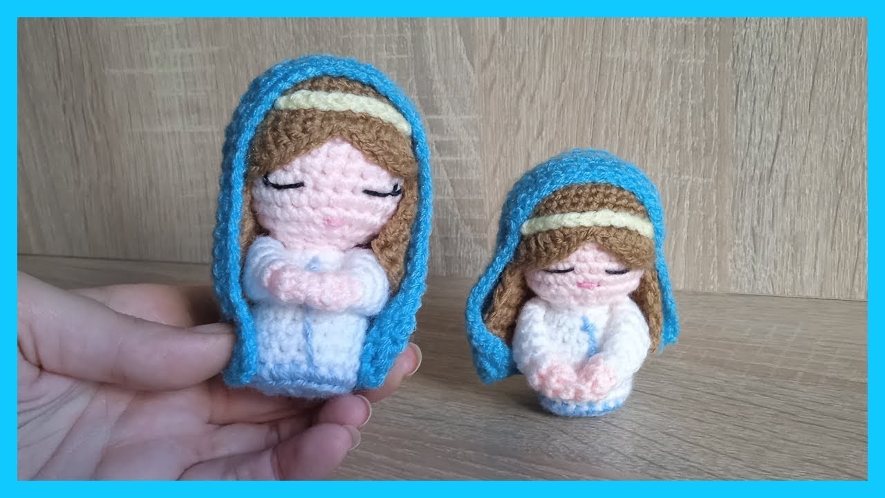 Virgen María Amigurumi de Navidad en crochet - Tutorial paso a paso en ganchillo [Portal de Belén]