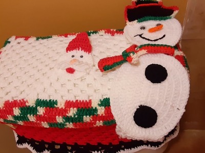 1.2 Parte capa para tanque de baño navideño tejido a crochet