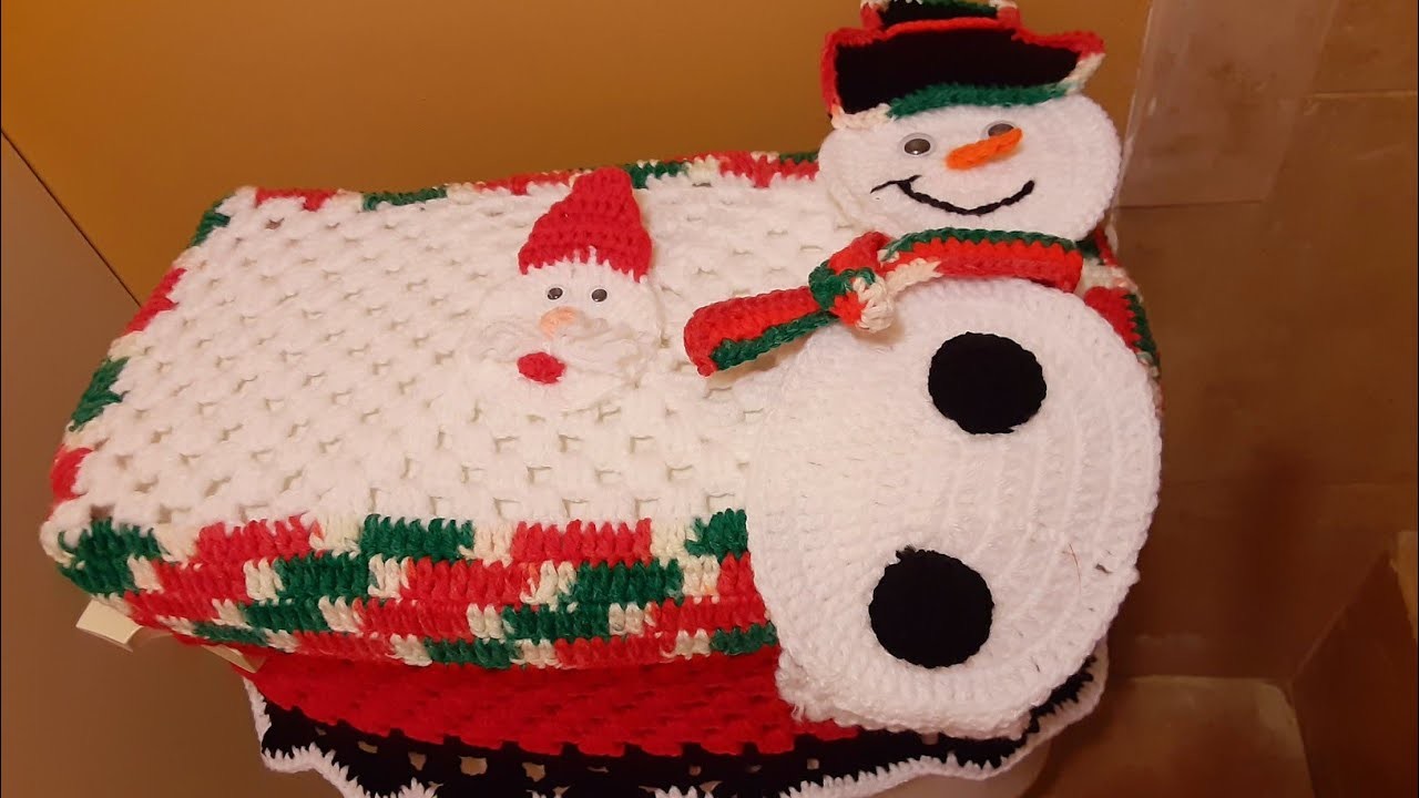 1.2 Parte capa para tanque de baño navideño tejido a crochet
