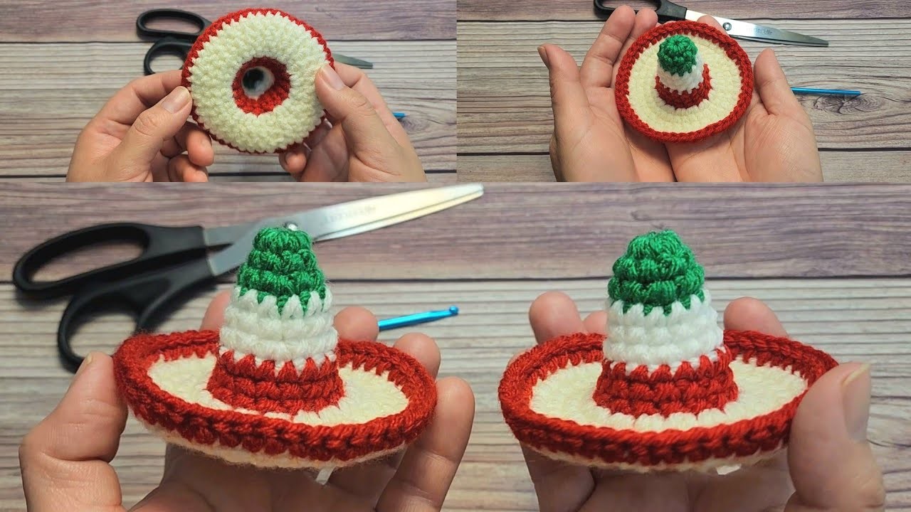 COMO SE TEJE UN SOMBRERO A CROCHET(miniatura) #crochet #knitting #yarn #tejido #manualidades