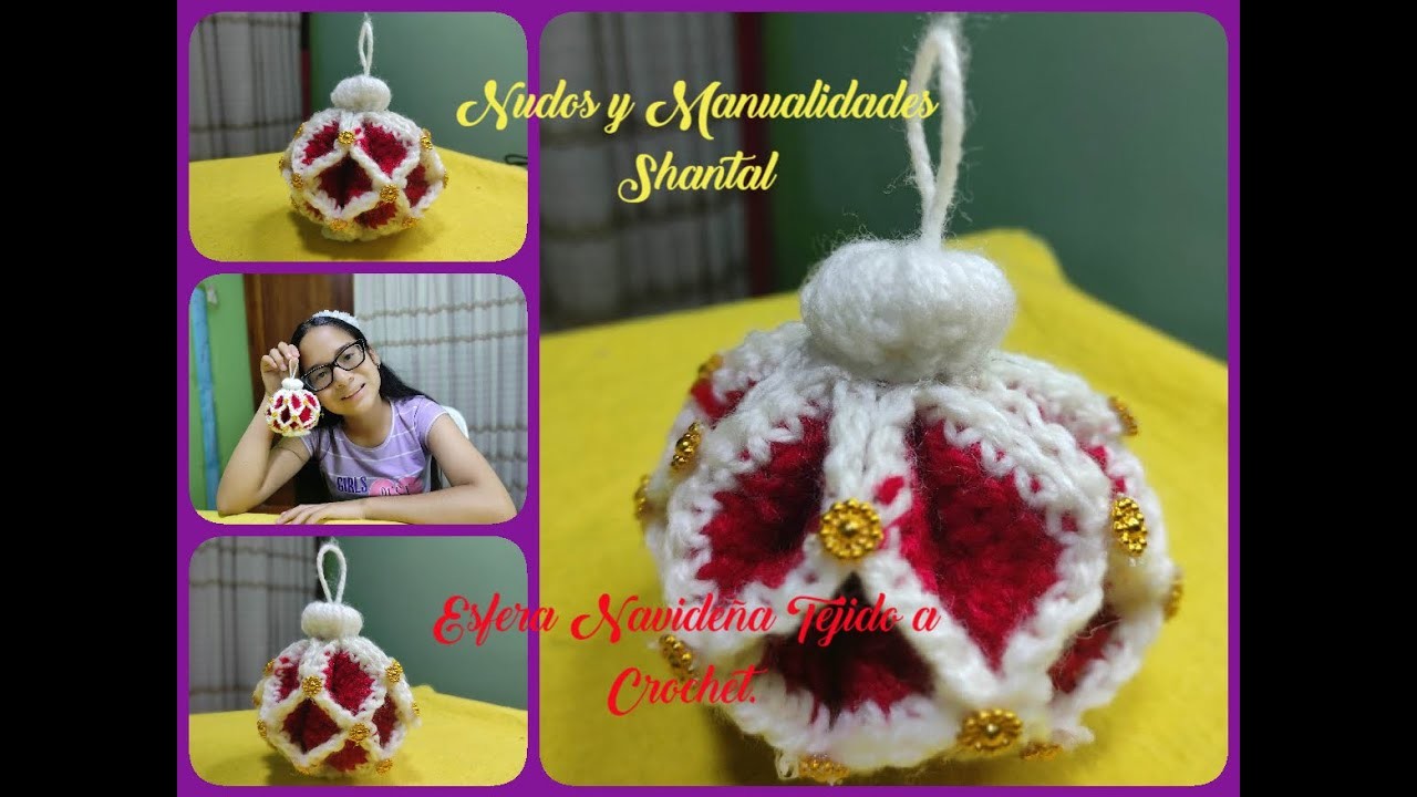 Esfera Navideña Tejido a Crochet.