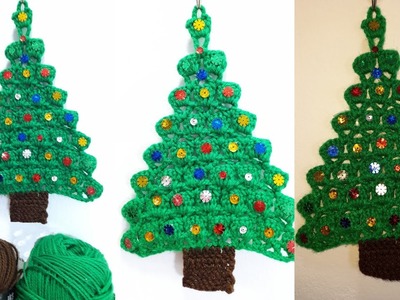 Hermoso Arbolito para  Navidad tejido en crochet y decorado con luces.nuevo tejido para navidad