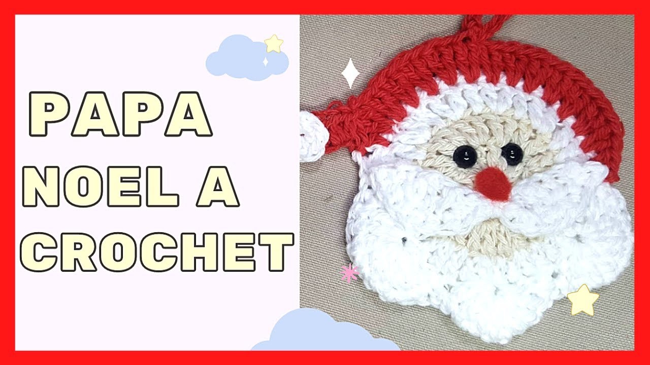 Papa Noel a crochet amigurumi, Santa Claus Colgante tejido a crochet