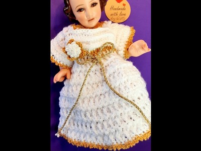 Ropon para Niño Dios a Crochet.Crochet baby Jesus outfit