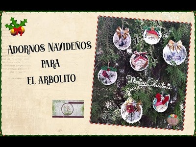 ADORNOS NAVIDEÑOS PARA EL ARBOLITO - RETO CREATIVAS UNIDAS - #scrapbooking #navidad #reciclado