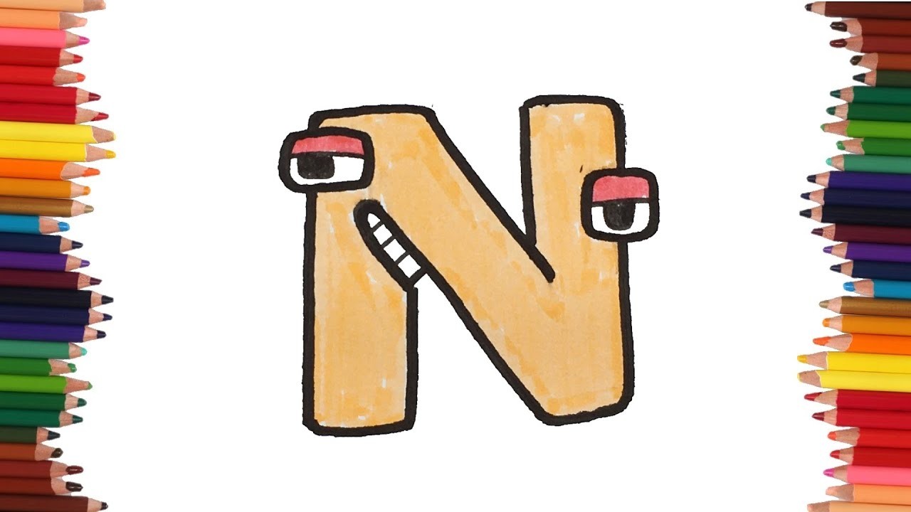 Cómo dibujar la letra N del Alfabeto LORE | Dibujos del Alfabeto Lore