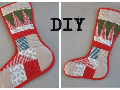 DIY || bota navideña patchwork