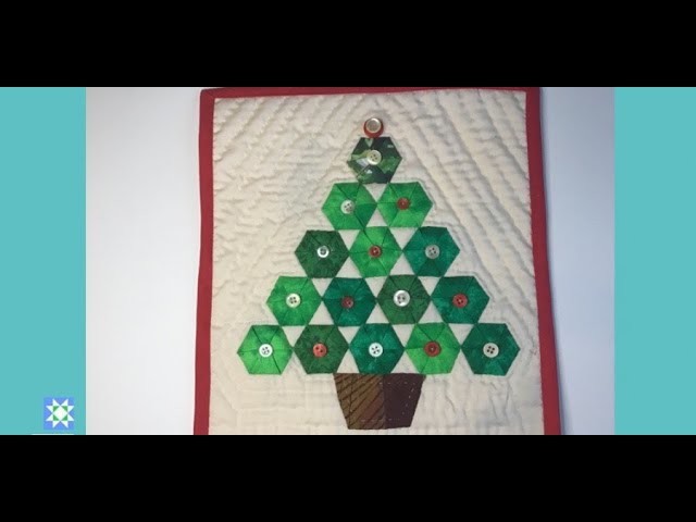 Mini QUILT Árbol de Navidad Con Hexágonos