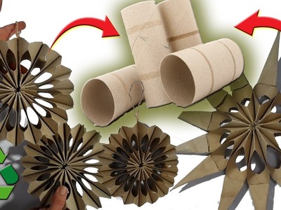 ✔️2 Ideas para reciclar TUBOS DE PAPEL HIGIENICO y decorar tu casa en esta navidad.DIY????