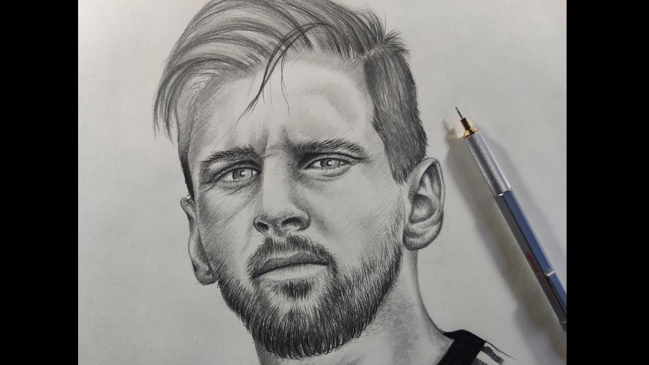 Cómo Dibujar a Lionel Messi a Lápiz Paso a Paso - FÁCIL