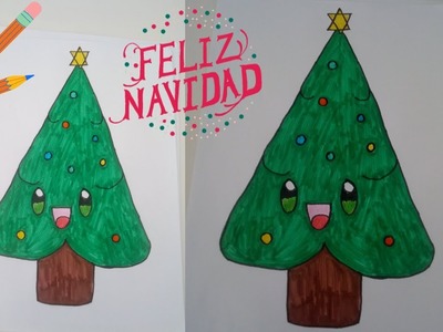 Como DIBUJAR un ÁRBOL ????☃️❄️de NAVIDAD fácil| Dibujos fáciles - Dibujos de NAVIDAD ☃️❄️