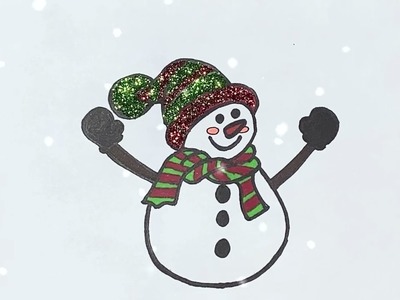 Como dibujar un muñeco de nieve fácil. música navideña @KidsHouseVyJ