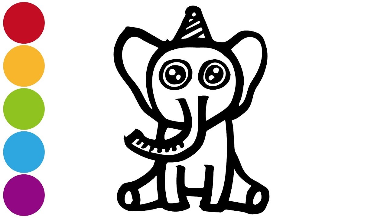 Cómo dibujar y pintar un elefante fácilmente│Dibujo para niños paso a paso