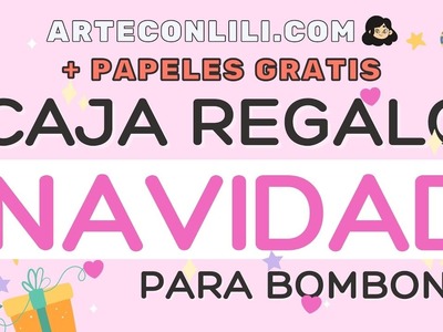 Como hacer una Caja Regalo para Bombones Navidad | DIY | Plantilla  y papeles de scrap Gratis