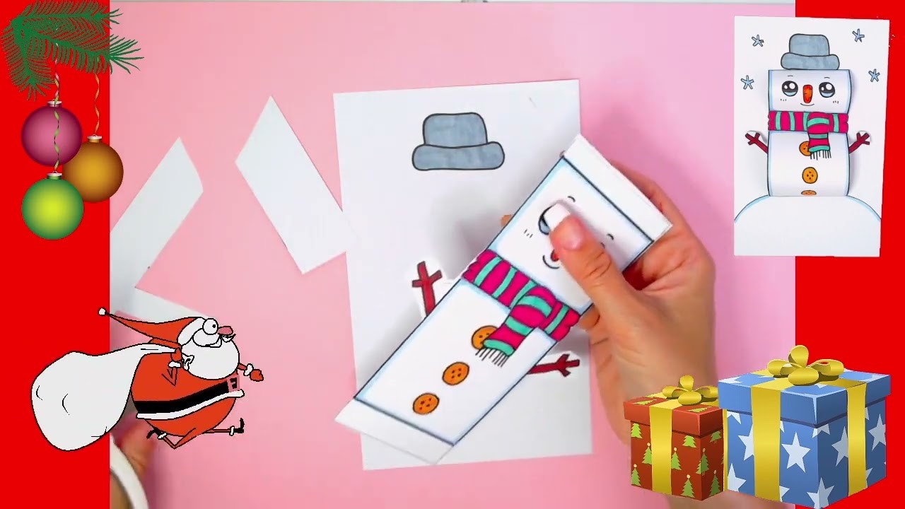DIY  Cómo hacer tarjetas de regalo. Manualidades Navidad con papel fácil Pop up 3d