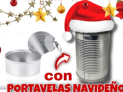 Faciles Ideas Navideñas con latas Portavelas Navideños Diy, Christmas manualidades navideñas 2022