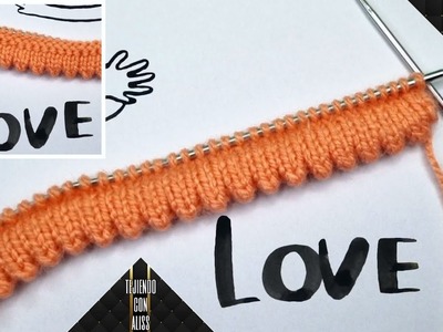 Punto de borde o inicio picos tejido a dos agujas o palitos  - #212 - Alisson Aldave