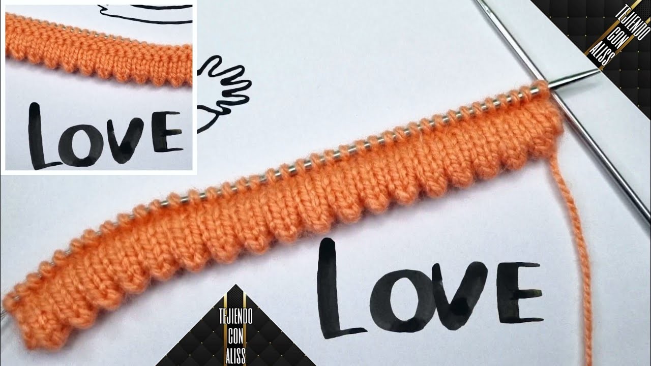 Punto de borde o inicio picos tejido a dos agujas o palitos  - #212 - Alisson Aldave