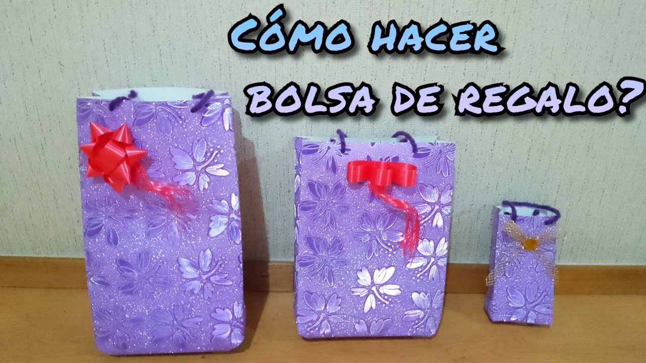 Bolsas de cartulina para regalo.????️ Muy fácil. Ideales para Navidad o Cumpleaños????️. By: Cecy