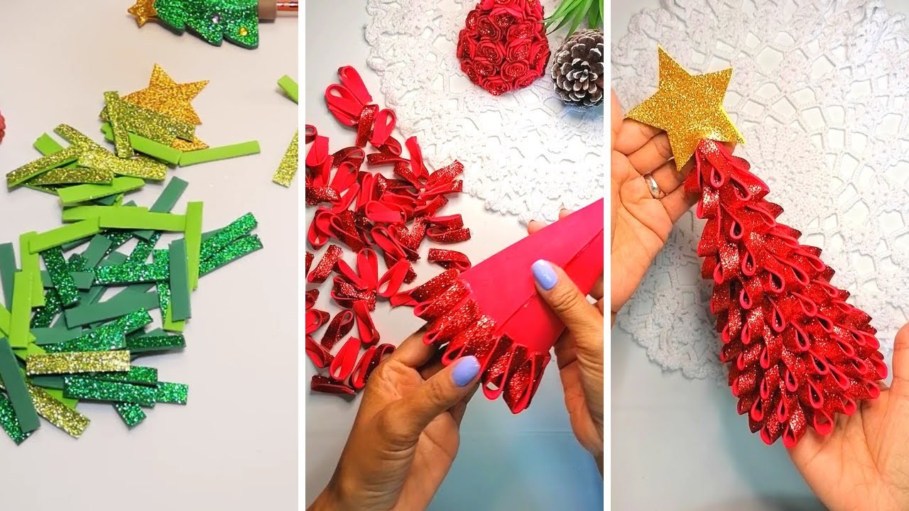 COMO HACER UN ARBOL DE NAVIDAD EN FOAMI-manualidades navideñas