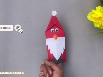 Como hacer un dueñe de navidad Origami   Videos de Manualidades