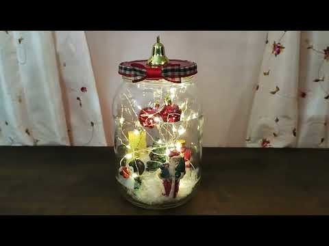 Frasco con decoración navideña | DIY | manualidades | navidad