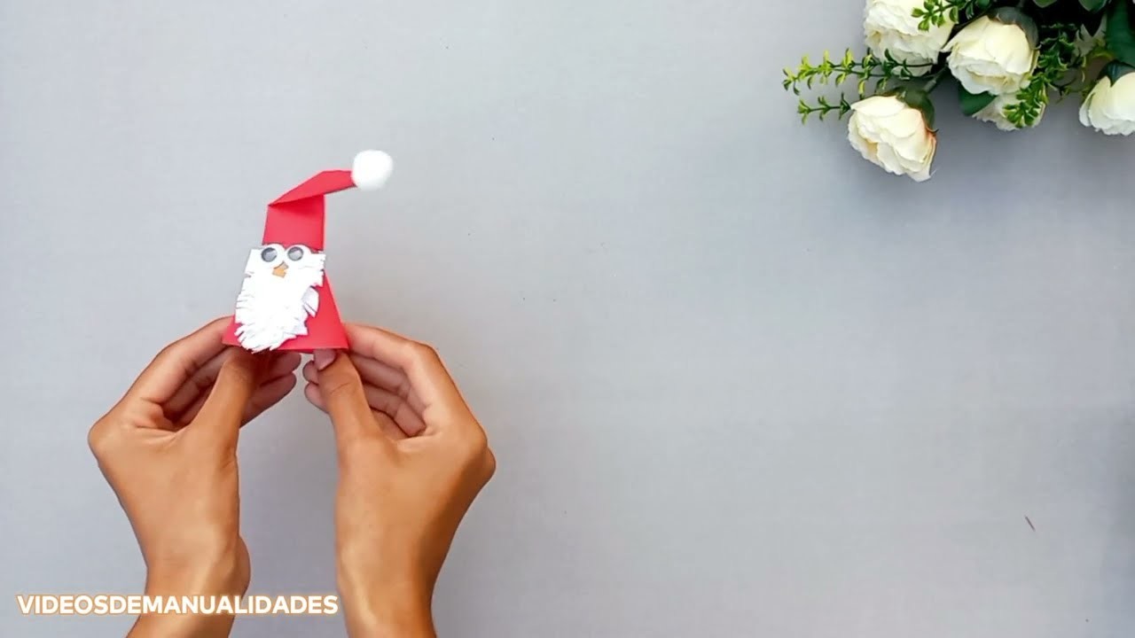 Manualidad de Papá Noel de papel Santa Claus