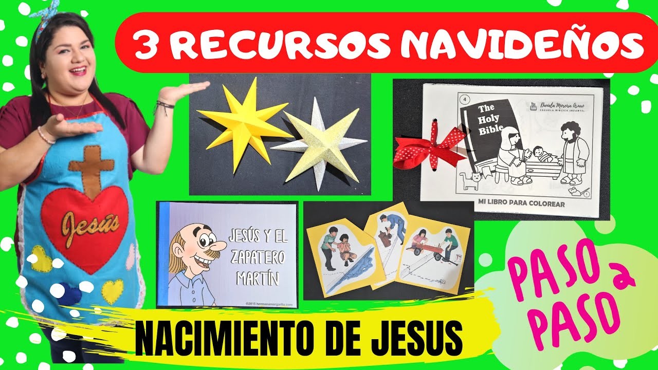 3 RECURSOS NAVIDEÑOS - EL NACIMIENTO DE JESUS - CUENTOS - LIBRO PARA COLOREAR - ESCUELA BIBLICA