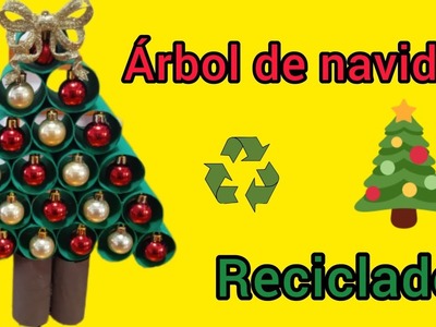 Árbol de navidad con rollos de papel higiénico #navidad2022 #reciclaje