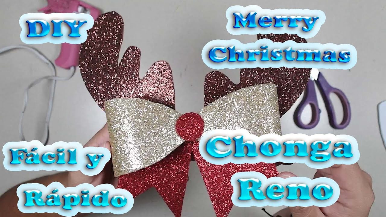 DIY  WOW Como Hacer Una Chonga de Reno Navideño de Foamy  Decoración Linda para la Época Navideña