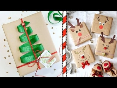 Ideas muy originales para ENVOLVER tus REGALOS de Navidad con PAPEL KRAFT y bonitos adornos