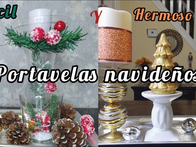 ????Portavelas navideños????Easy and beautiful Christmas candle holders????