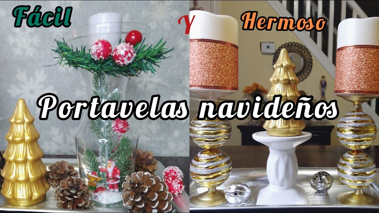 ????Portavelas navideños????Easy and beautiful Christmas candle holders????