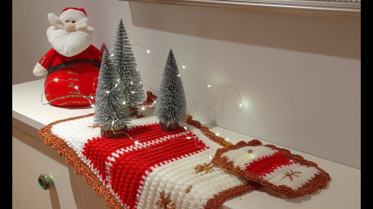 Tapete o centro de mesa navideño a crochet. @anitawn