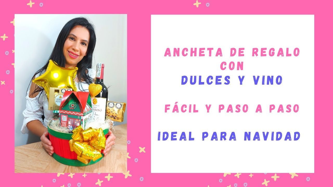 ???? Cómo hacer una ANCHETA NAVIDEÑA | Canasta de Regalo con VINO y DULCES