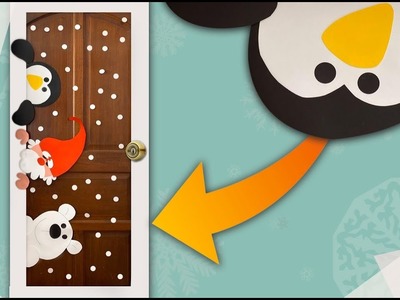 ???? Santa, Oso y Pingüino Navideño decorando la puerta ????????????Decoración de Navidad ????Chuladas Creativas