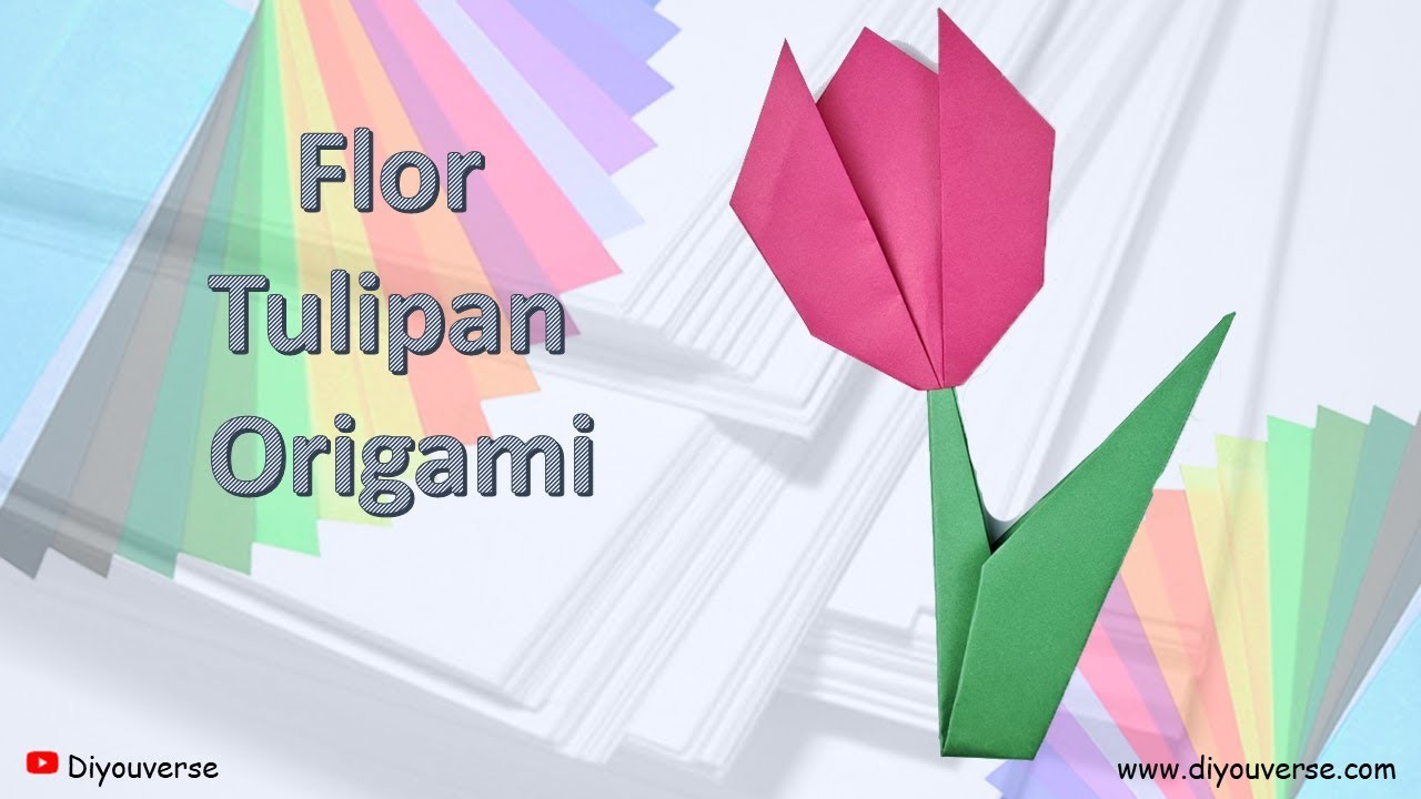 ???? Tulipán Origami ????- Tulipán de Papel ¡Paso a Paso! - DiYouVerse