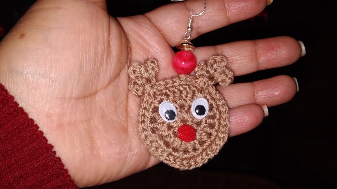 Aretes o pendientes de ???? reno a crochet