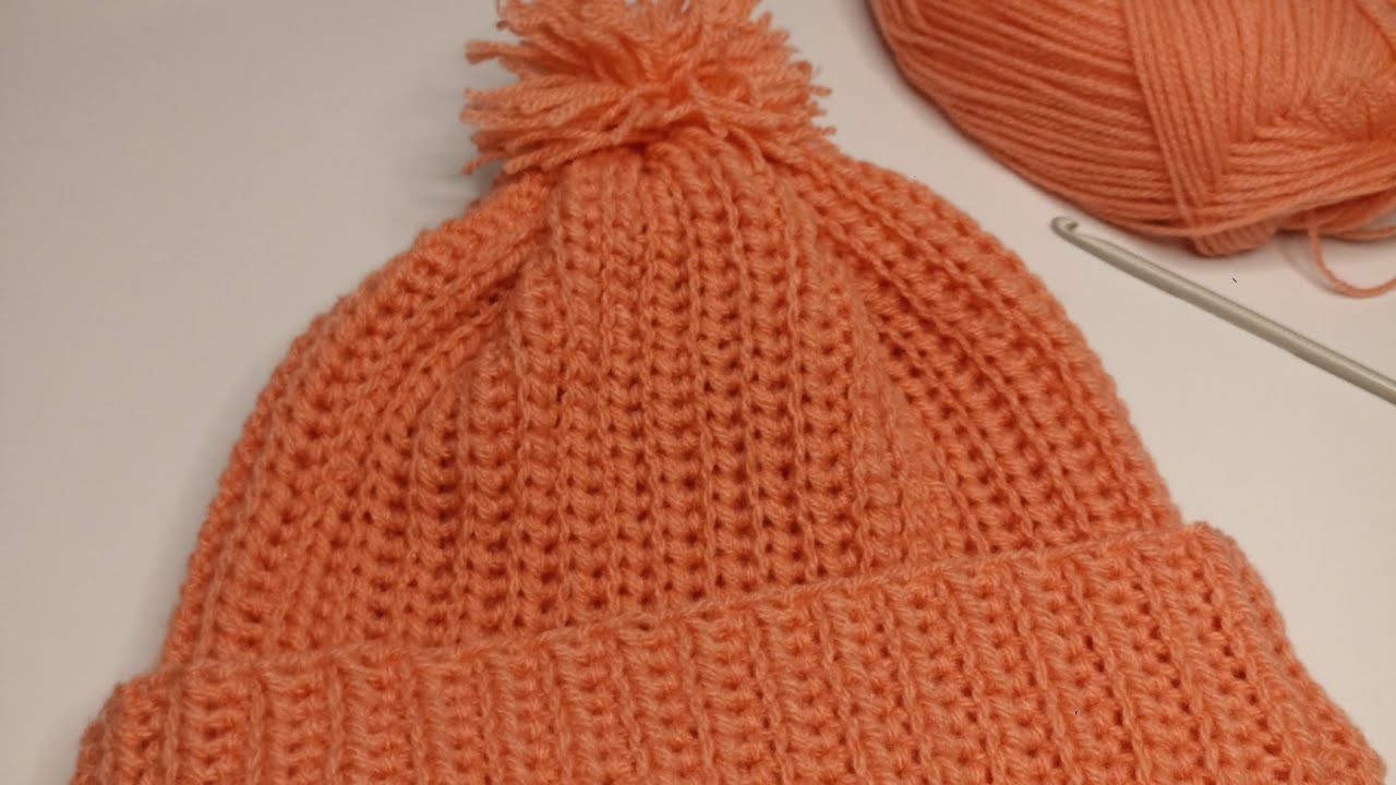 GORRO A CROCHET????FÁCIL, PUNTO INGLÉS, RÁPIDO DE HACER PARA NAVIDAD ????