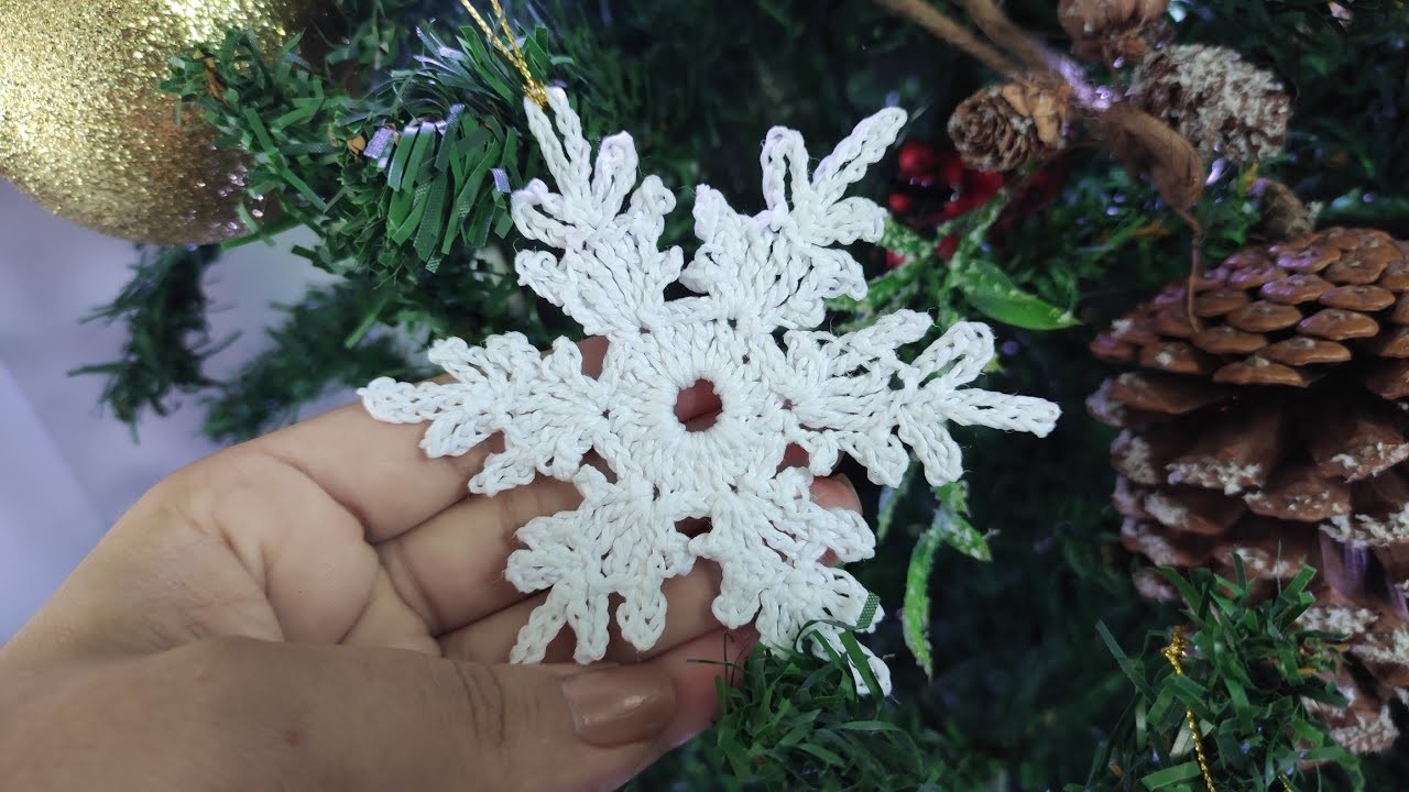 MI HIJA quedó encantada COPOS DE NIEVE TEJIDOS A CROCHET????☃️| ADORNO DE NAVIDAD | FÁCIL Y RÁPIDO