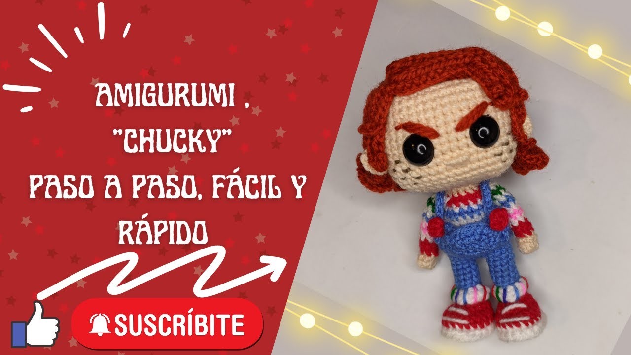 Amigurumi Chucky tipo funko, paso a paso, fácil y rápido, tutorial crochet