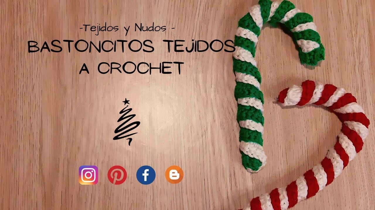 Bastoncitos navideños a crochet - Paso a paso - Navidad a crochet ????