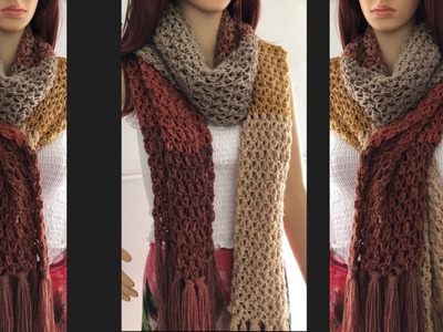 Cómo Tejer una Hermosa y Fácil Bufanda en Crochet ????