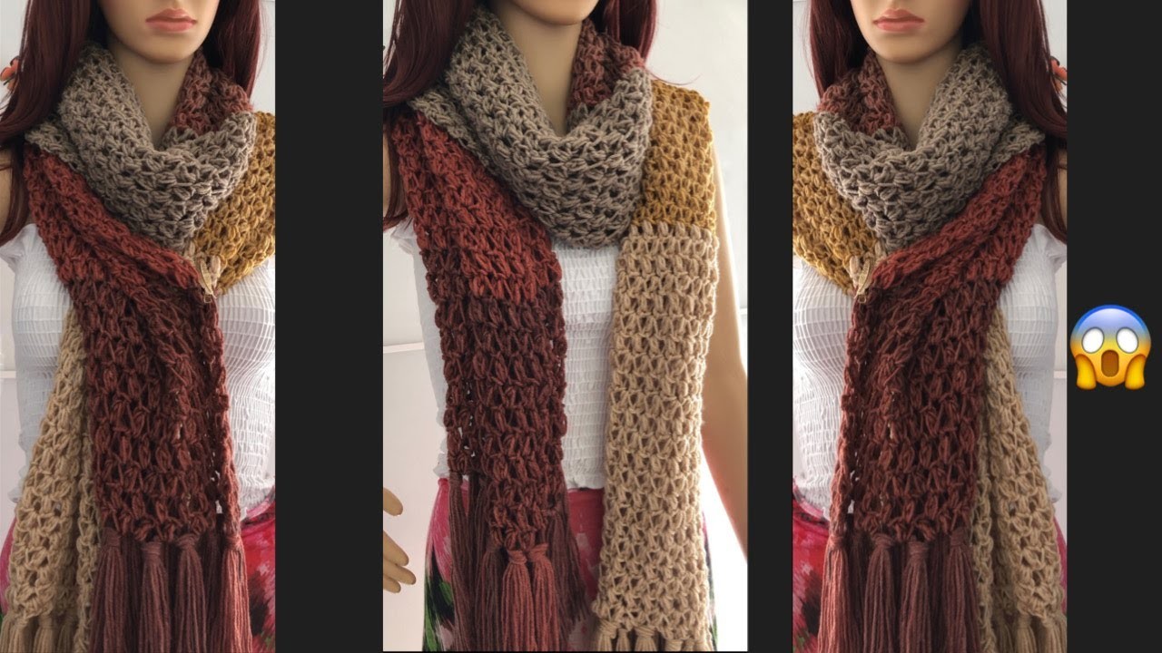 Cómo Tejer una Hermosa y Fácil Bufanda en Crochet ????