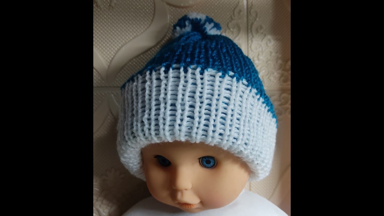 Gorro reversible en telar circular para niño.